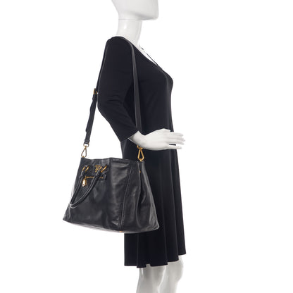 Prada Soft Calf Shopping Tote Black 2 of 10