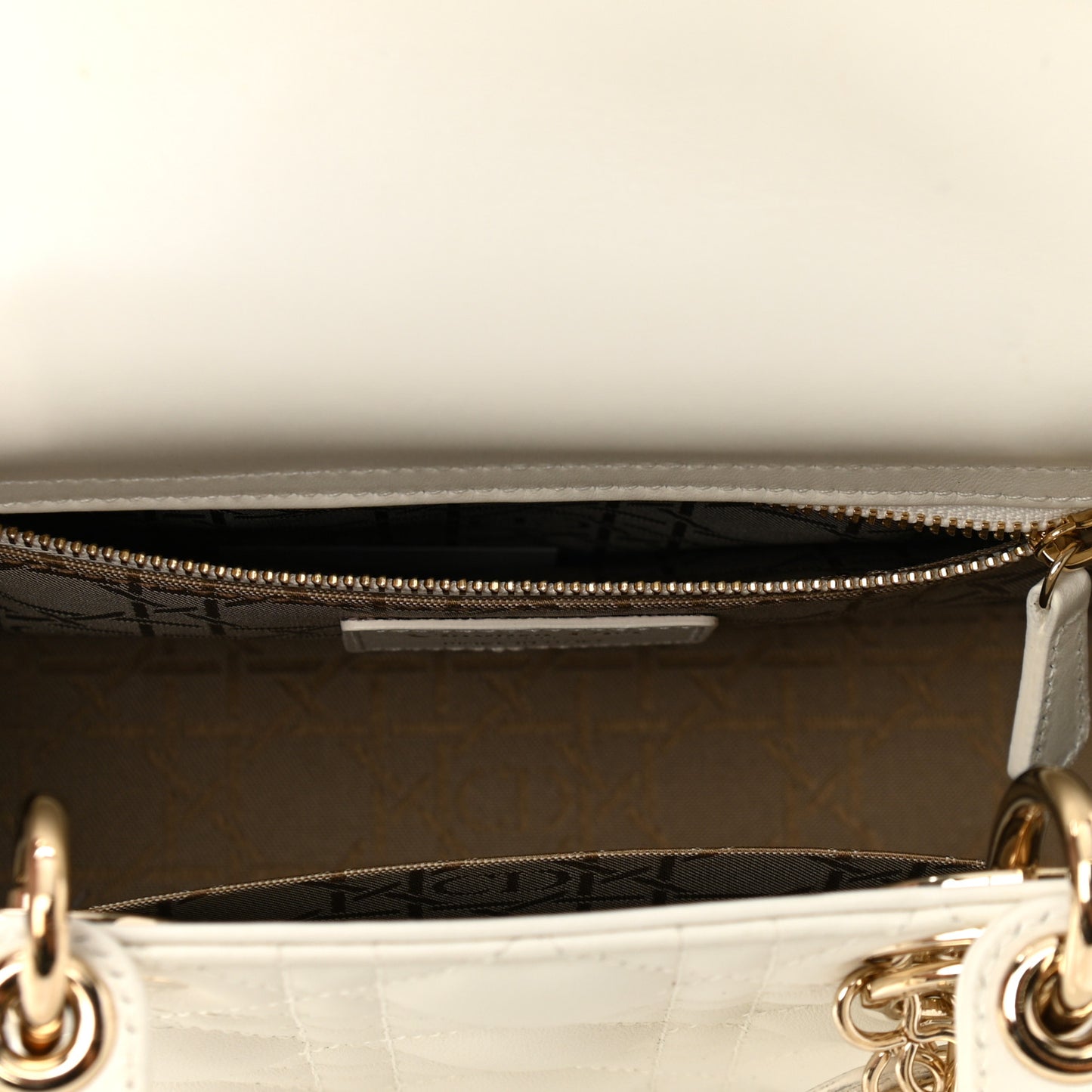 Lambskin Cannage Small My ABCDior Lady Dior White