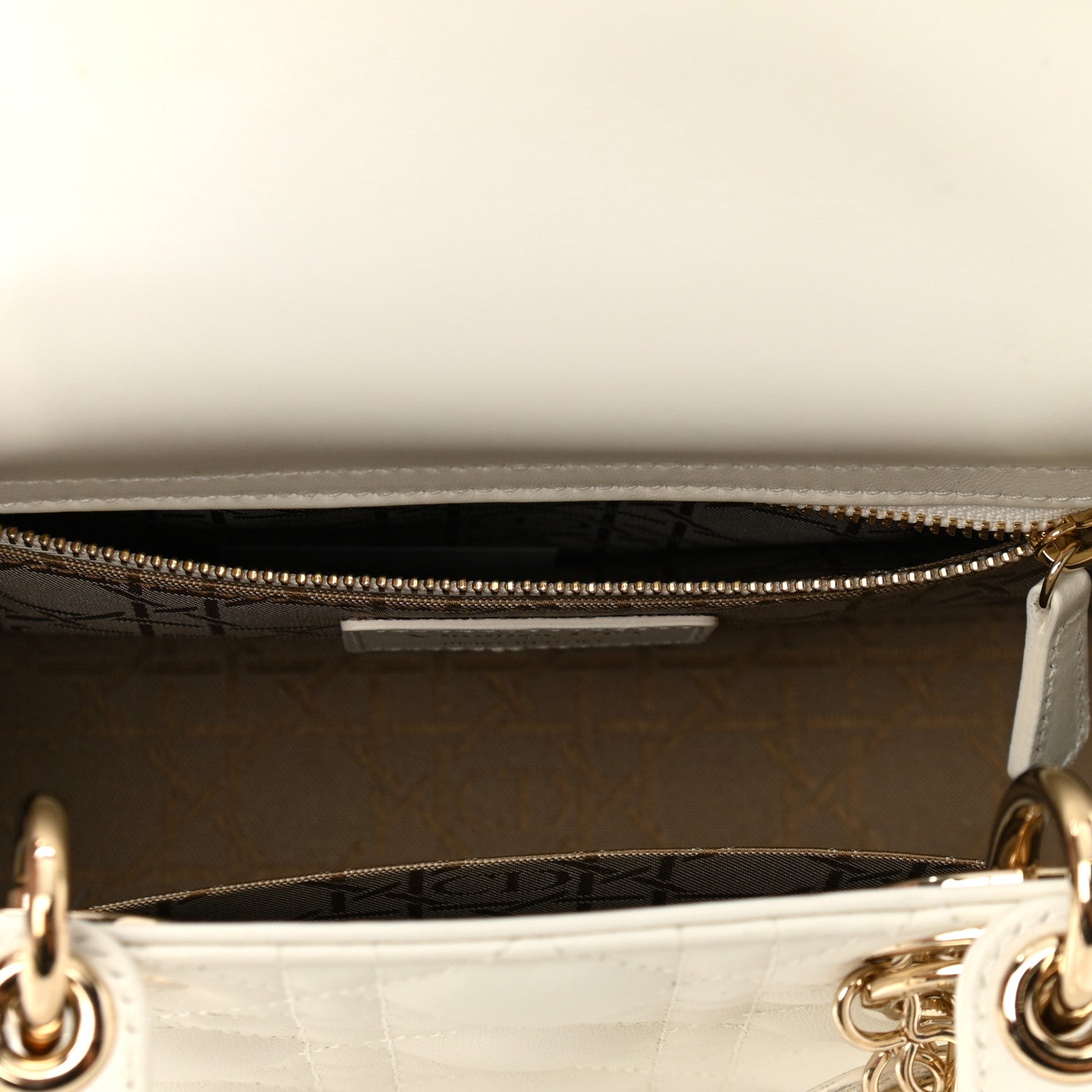 Christian Dior Lambskin Cannage Small My ABCDior Lady Dior White 4 of 11