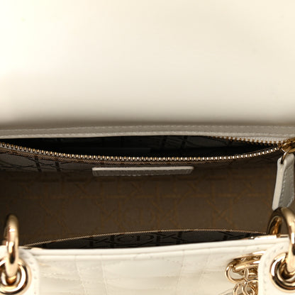 Christian Dior Lambskin Cannage Small My ABCDior Lady Dior White 4 of 11
