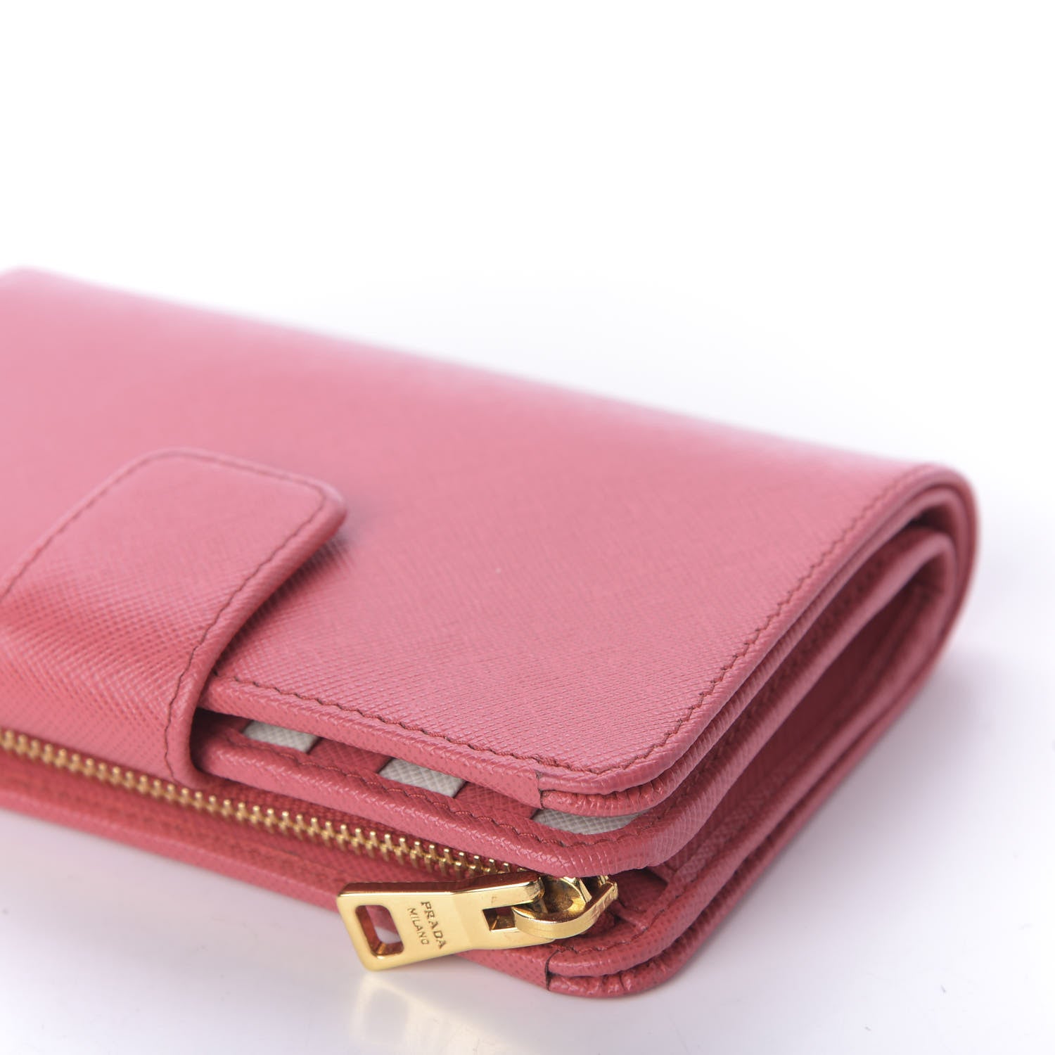 Prada Saffiano Compact Wallet Fragola 7 of 8