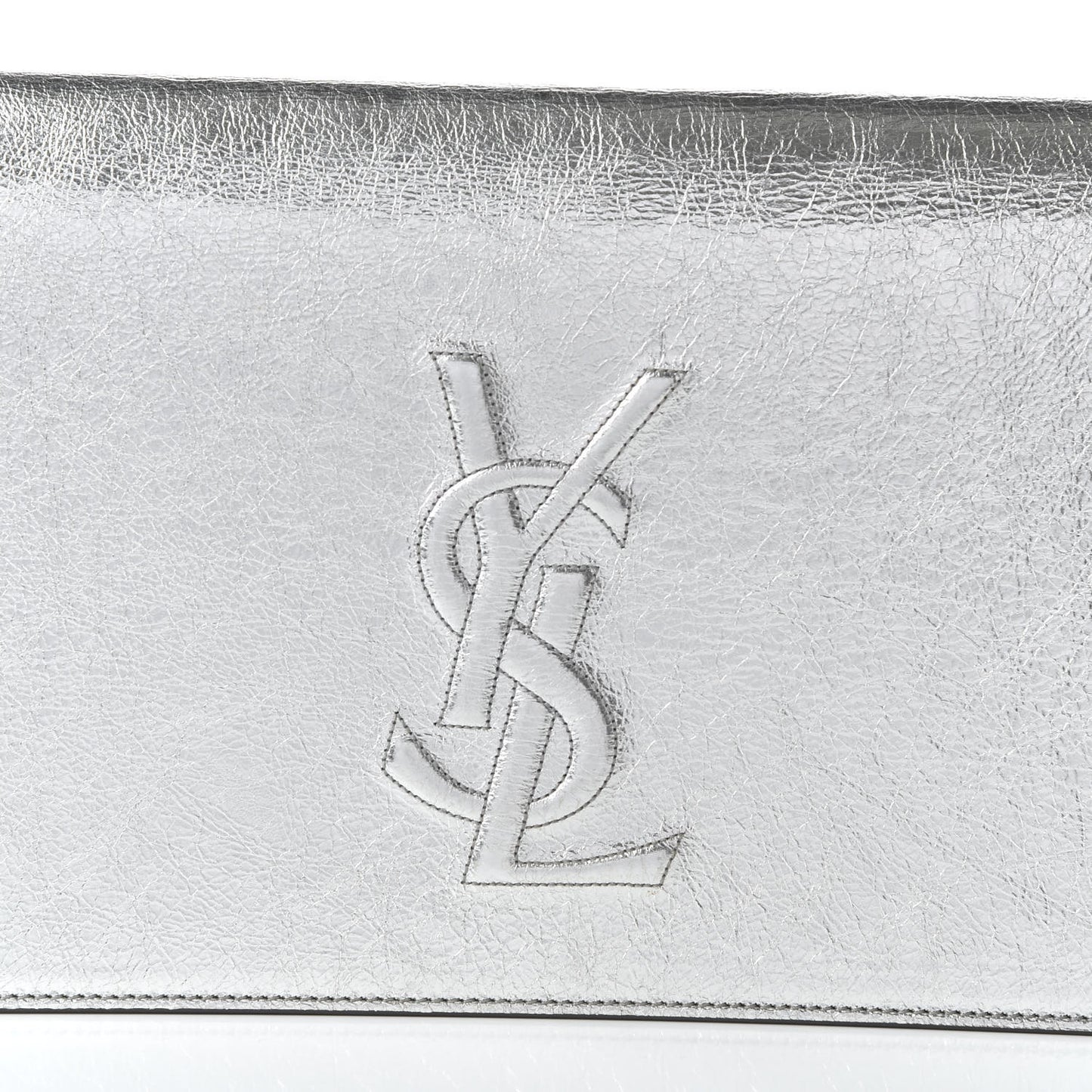 Metallic Calfskin Monogram Large Belle De Jour Clutch Moon
