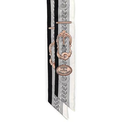 Hermes Silk Bride De Cour Twilly Black White Or Rose 2 of 4