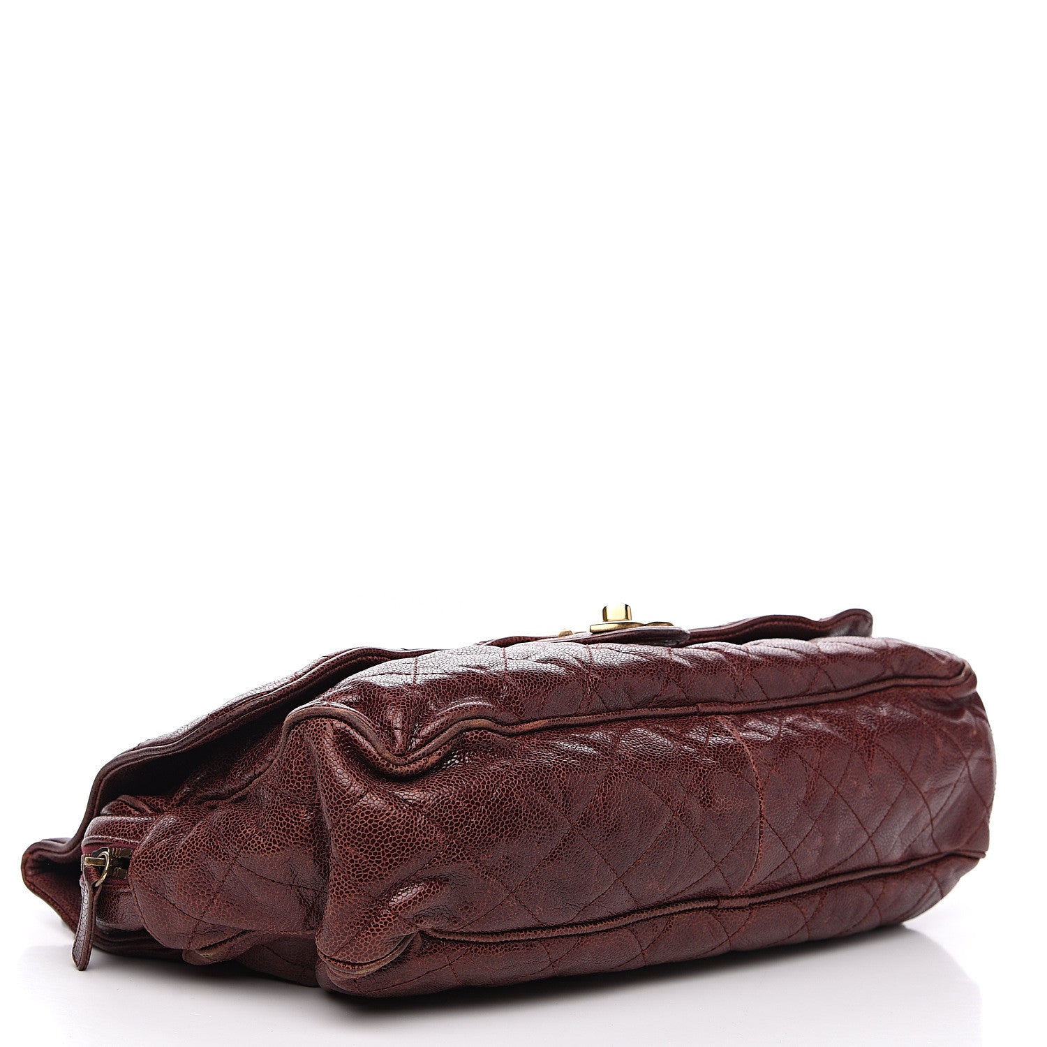 Chanel Crumpled Grained Calfskin Quilted Maxi Shiva Flap Bordeaux 3 of 13