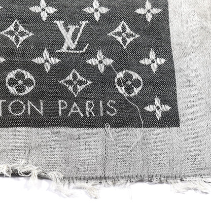 Louis Vuitton Silk Wool Monogram Denim Shawl Black 4 of 4
