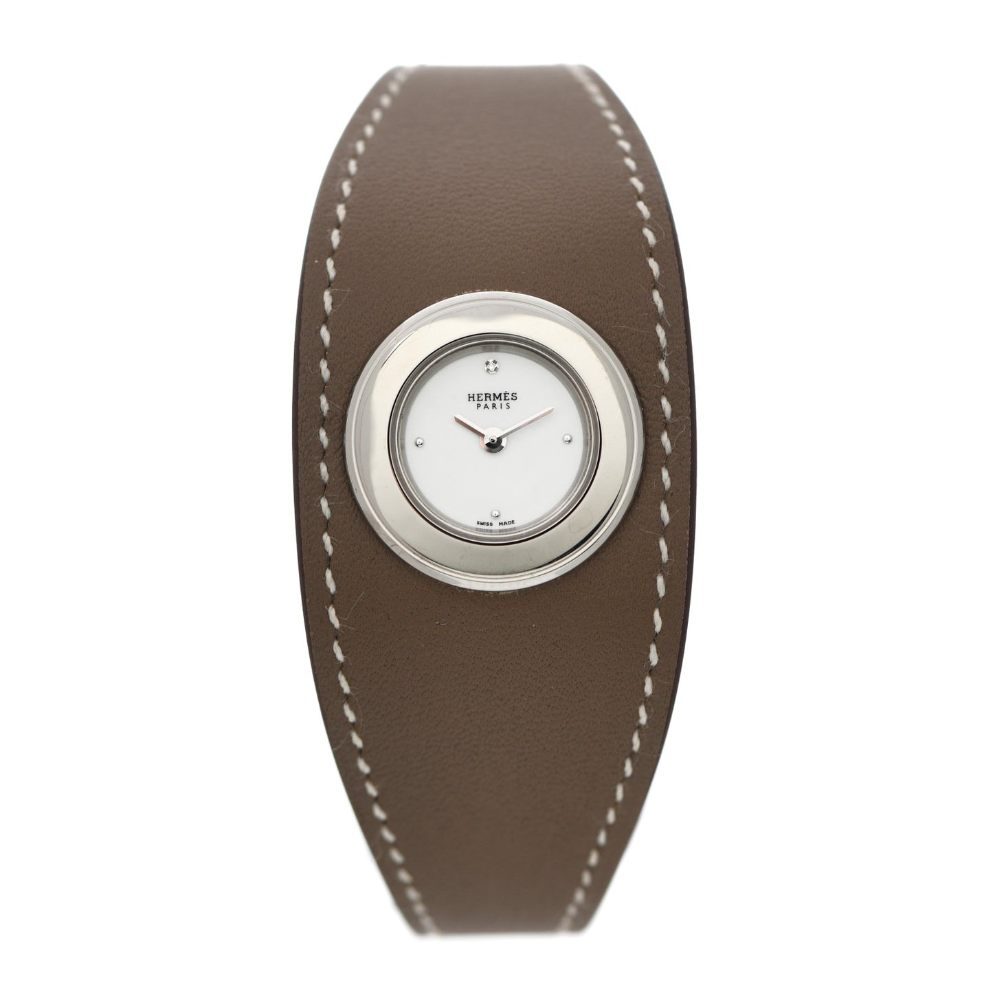 Stainless Steel Swift Diamond 26mm Faubourg Manchette Quartz Watch Etoupe