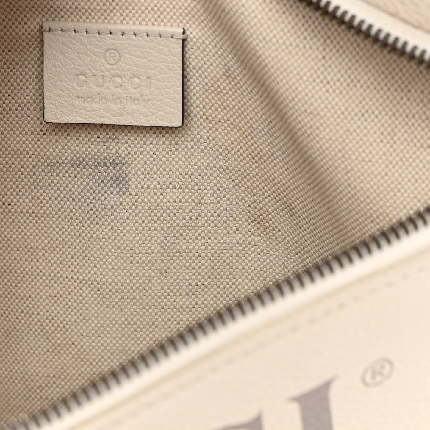 Grained Calfskin Logo Belt Bag White