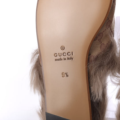 Gucci GG Monogram Fur Mens Princetown Slippers 9.5 Beige Ruggine Rust 6 of 9