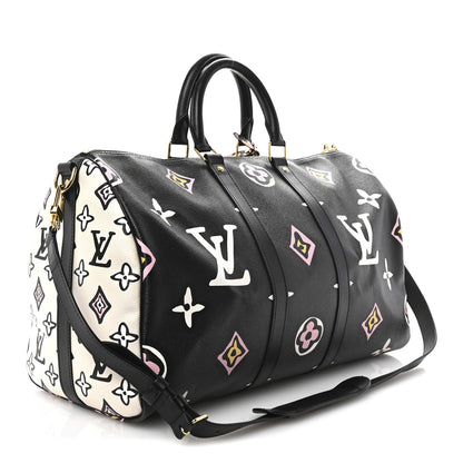 Louis Vuitton Monogram Giant Wild At Heart Keepall Bandouliere 45 Black 2 of 8