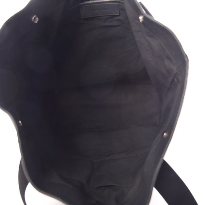 Balenciaga Lambskin Mens Perforated Canvas Navy Tote Black 5 of 13