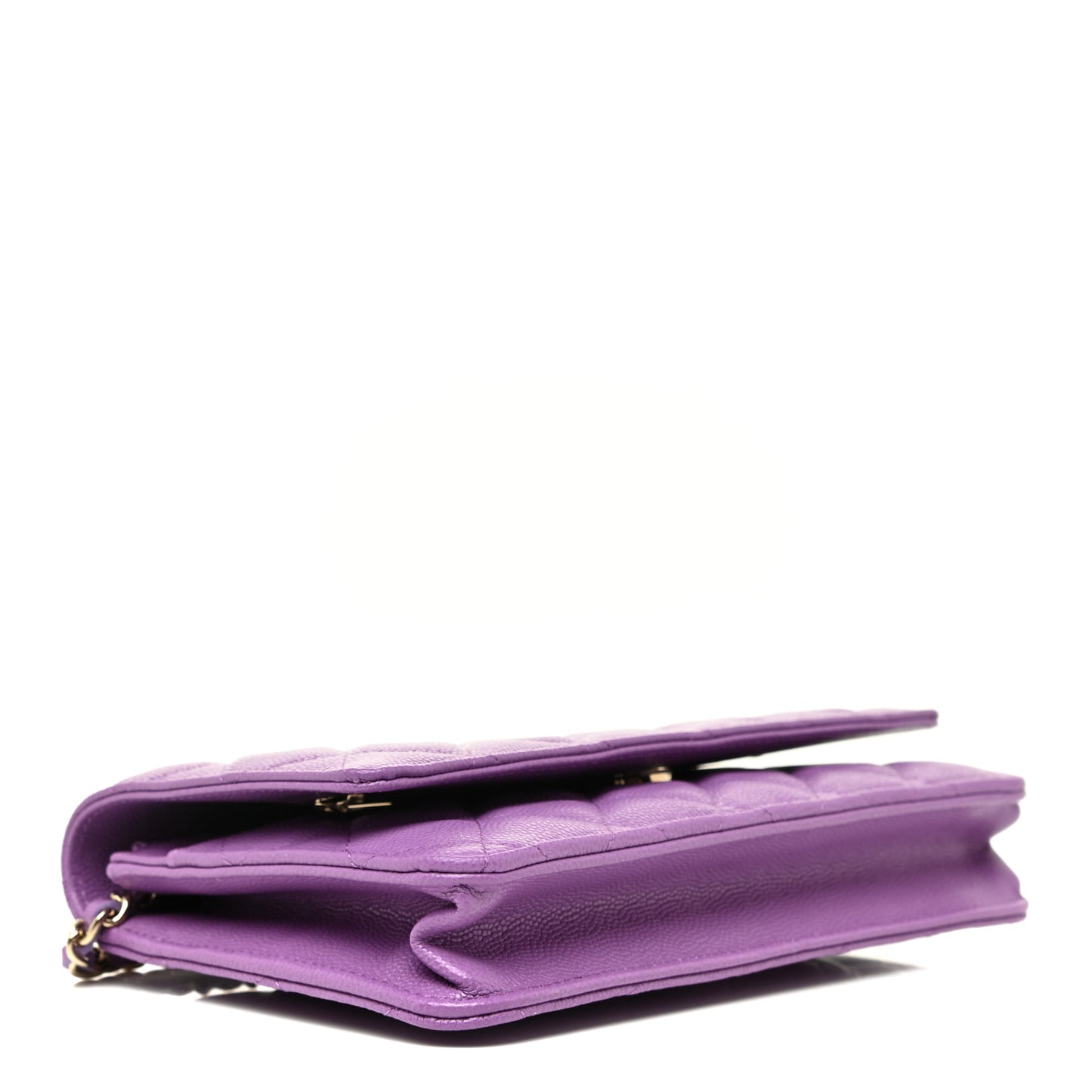 Caviar Quilted Wallet On Chain WOC Purple