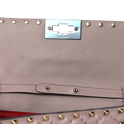 Valentino Garavani Lambskin Rockstud Spike Wallet on Chain Poudre 9 of 11