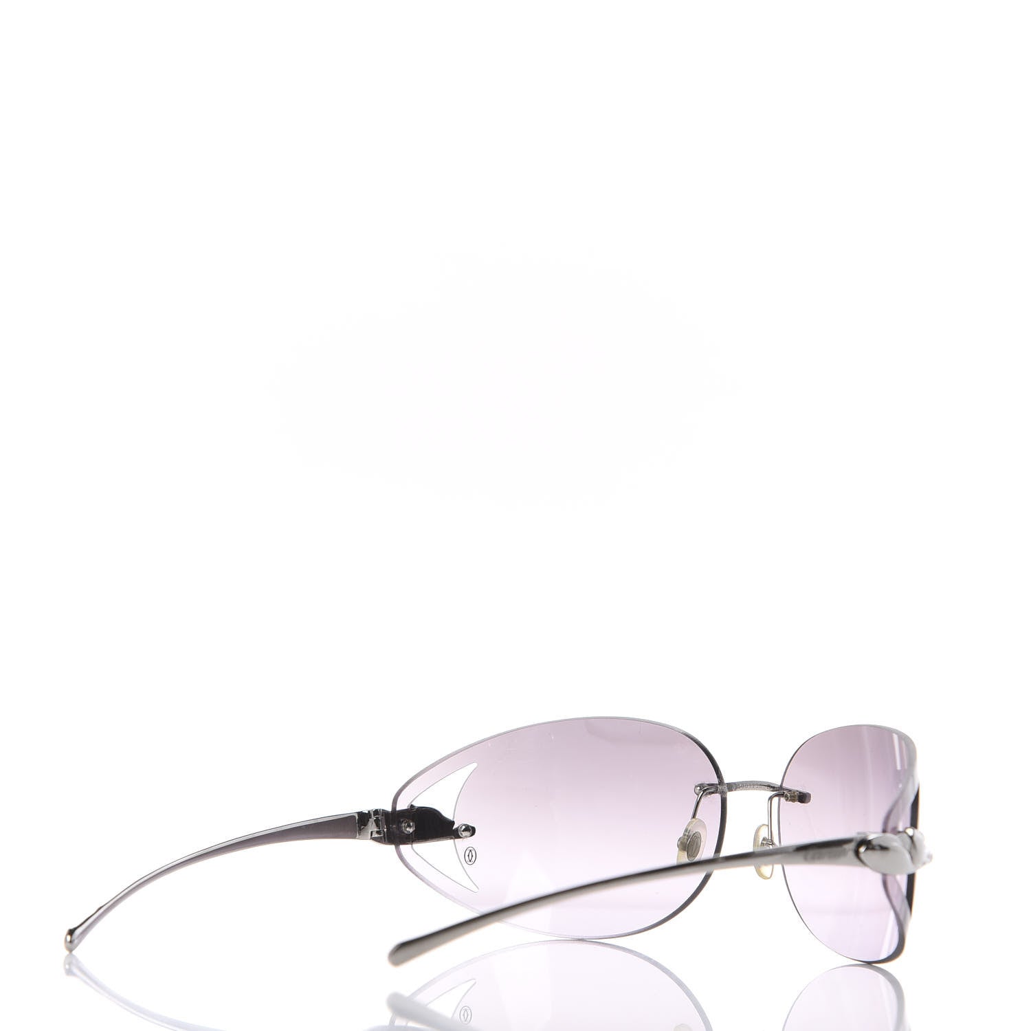 Cartier Panthere De Rimless Sunglasses in Purple and Silver 4 of 6