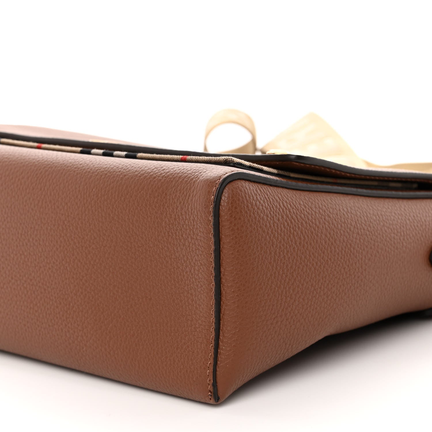 Burberry Calfskin Vintage Check Note Crossbody Bag Tan 9 of 12