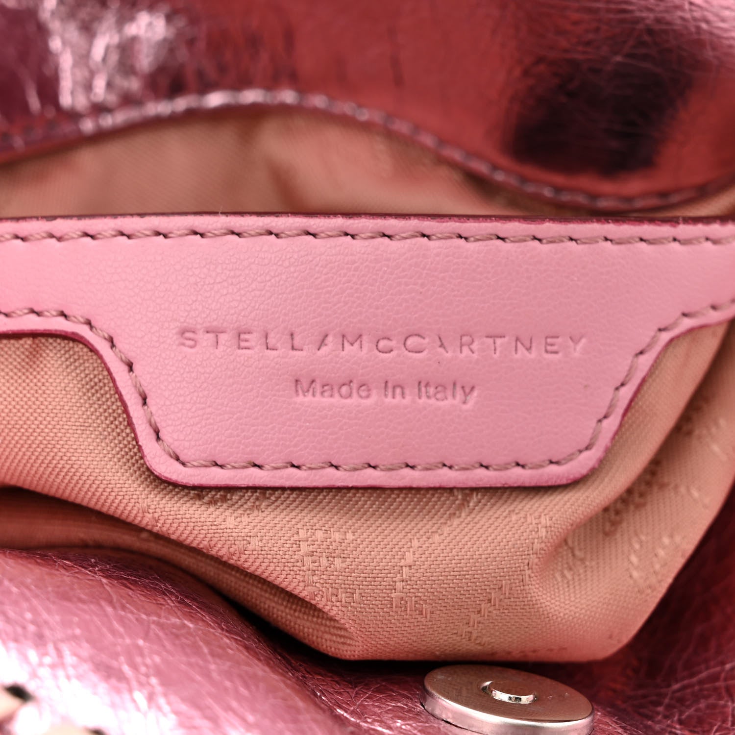 Stella McCartney Metallic Eco Alter Nappa Tiny Falabella Tote Pink