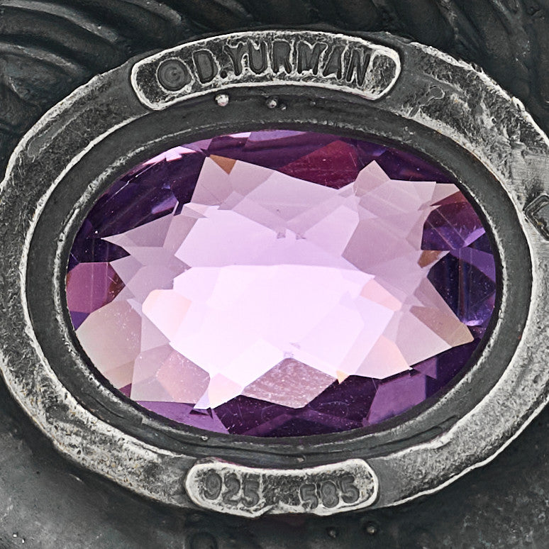 David Yurman Sterling Silver 14K Yellow Gold Amethyst Garnet Pendant 3 of 5