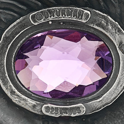 David Yurman Sterling Silver 14K Yellow Gold Amethyst Garnet Pendant 3 of 5