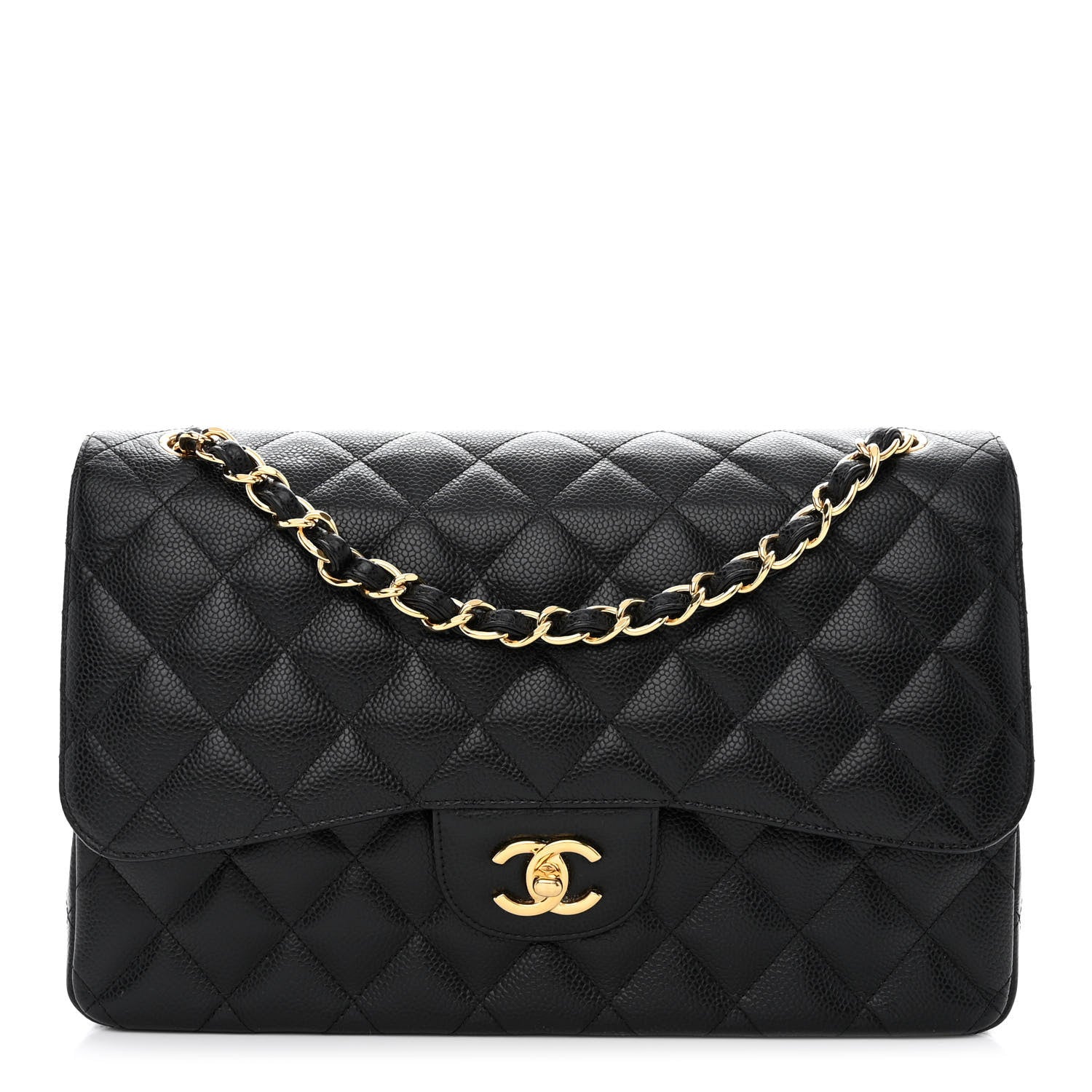 Chanel Caviar Quilted Jumbo Double Flap Black 1 of 12