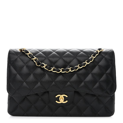 Chanel Caviar Quilted Jumbo Double Flap Black 1 of 12