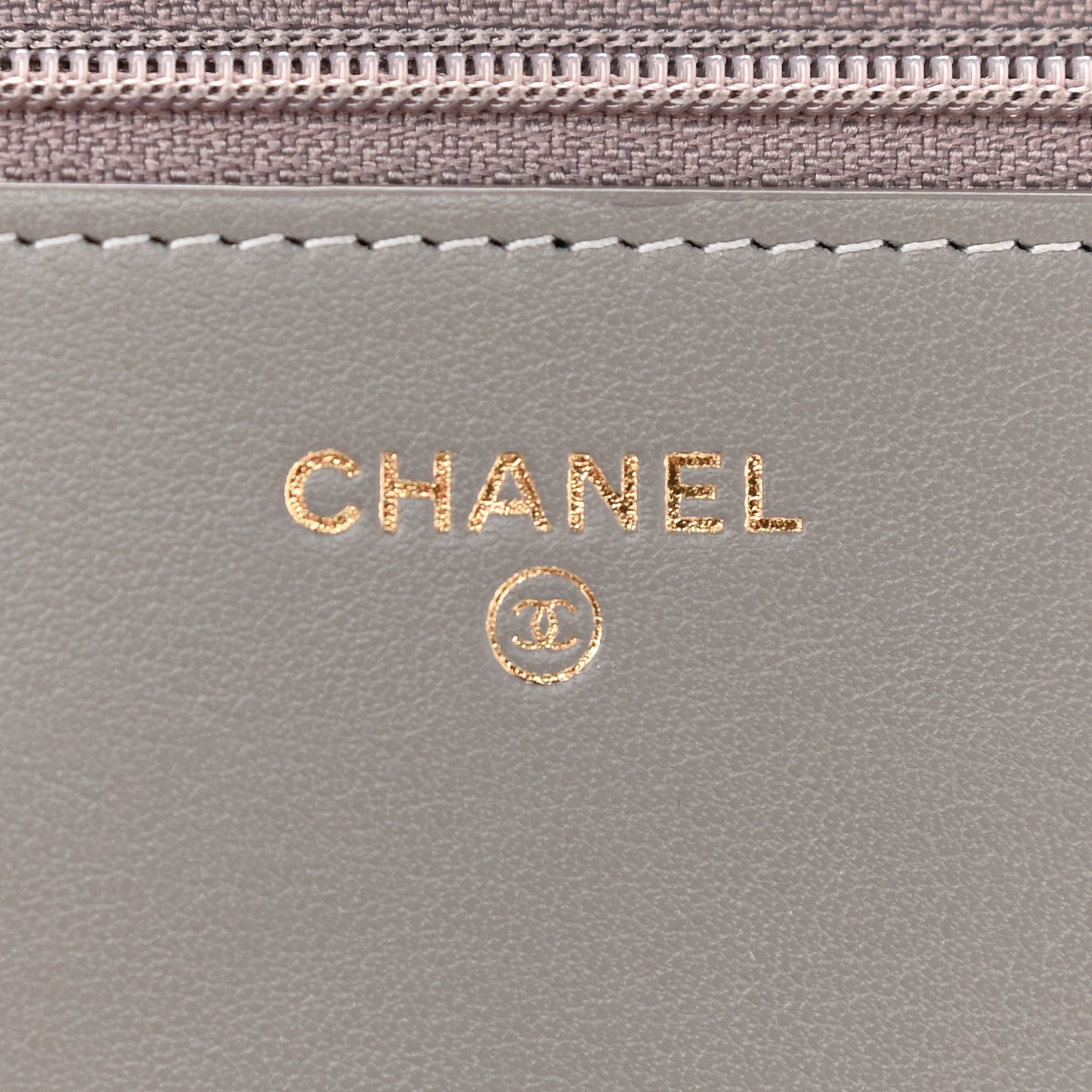 Caviar Quilted Boy Wallet On Chain WOC Grey