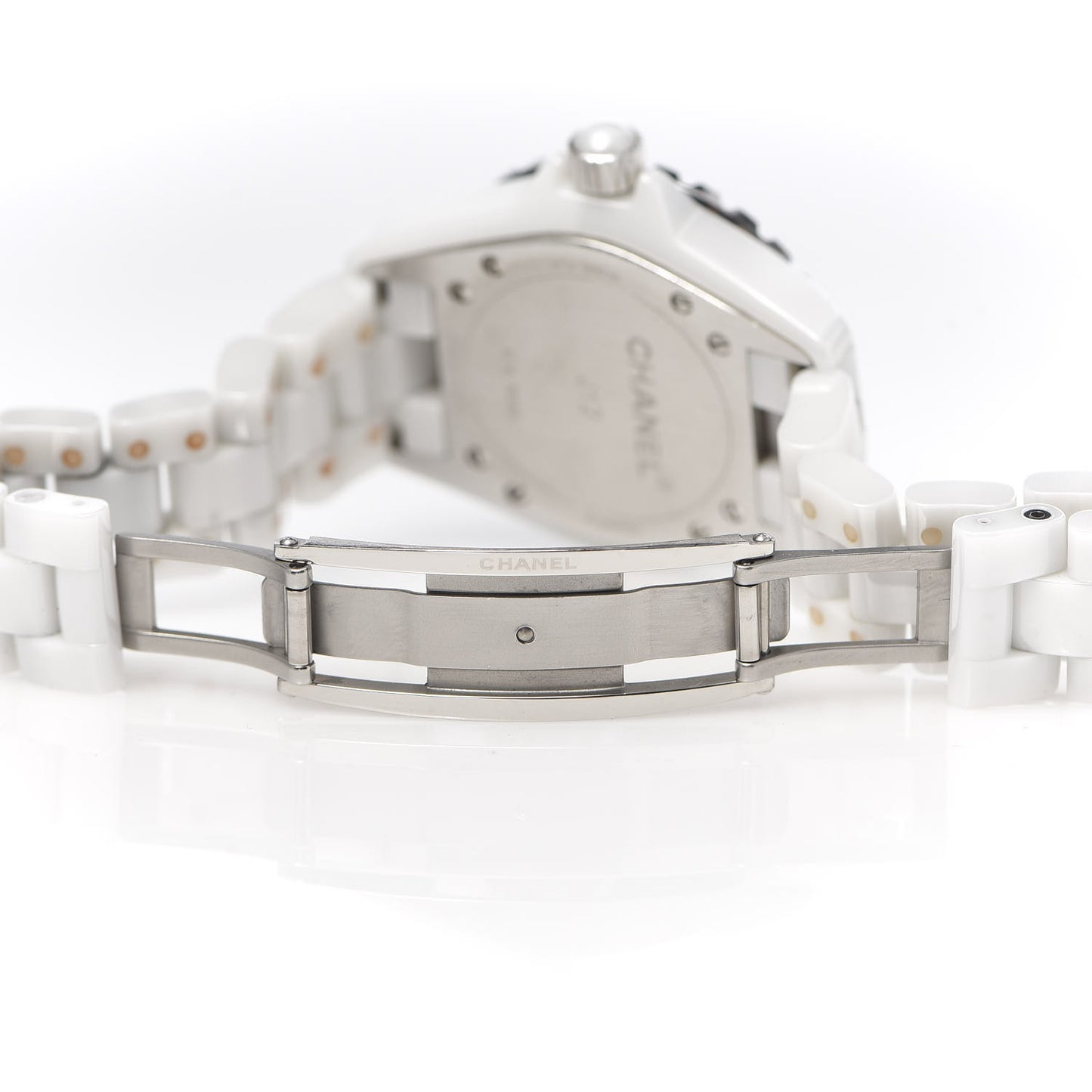 Stainless Steel Ceramic Diamond 33mm J12 Quartz Watch White