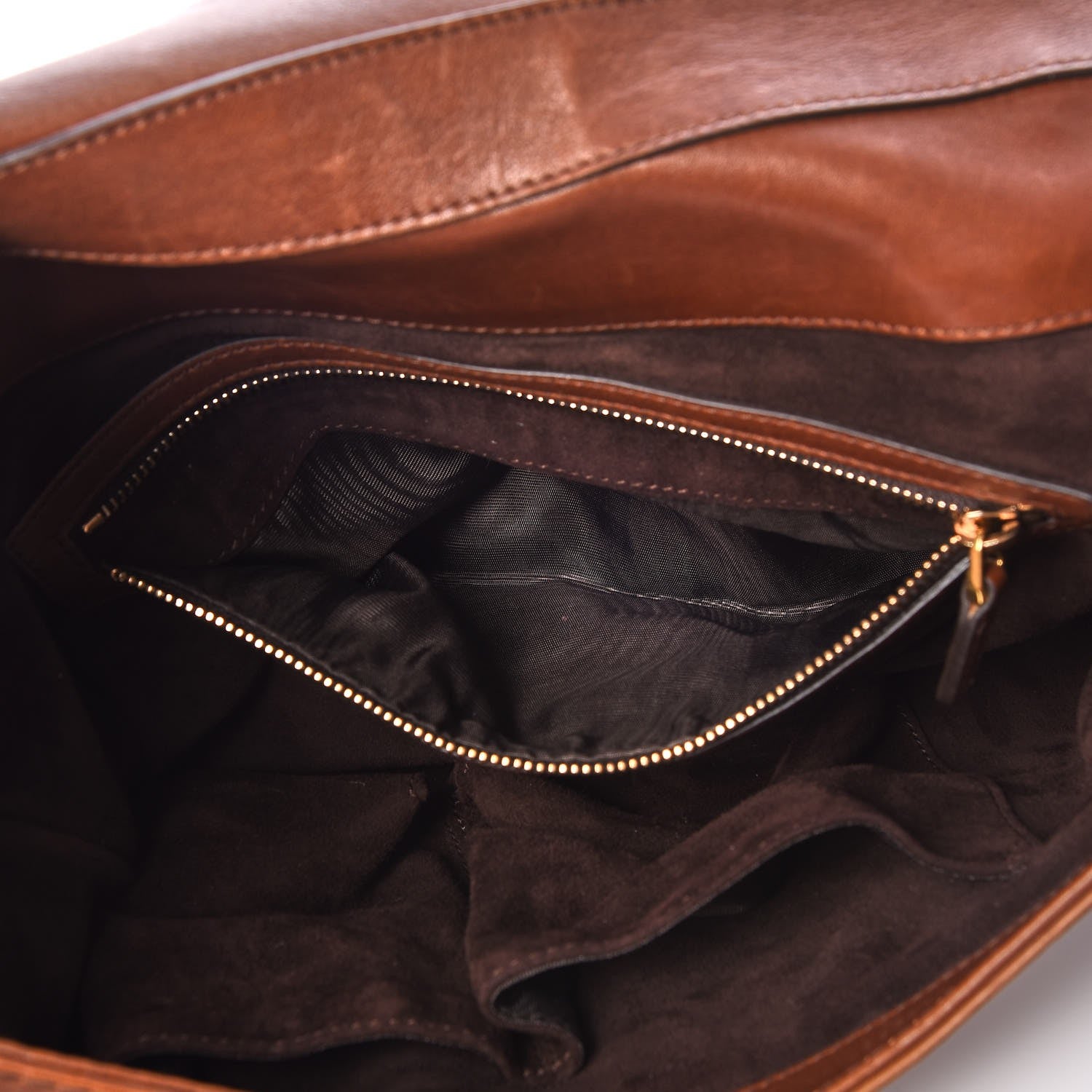 Gucci Calfskin Handmade Medium Flap Shoulder Bag Brown 6 of 8