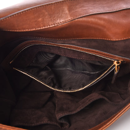 Gucci Calfskin Handmade Medium Flap Shoulder Bag Brown 6 of 8