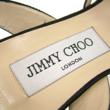 Jimmy Choo Satin Rhinestone Slingback Heels 37 Black 7 of 7