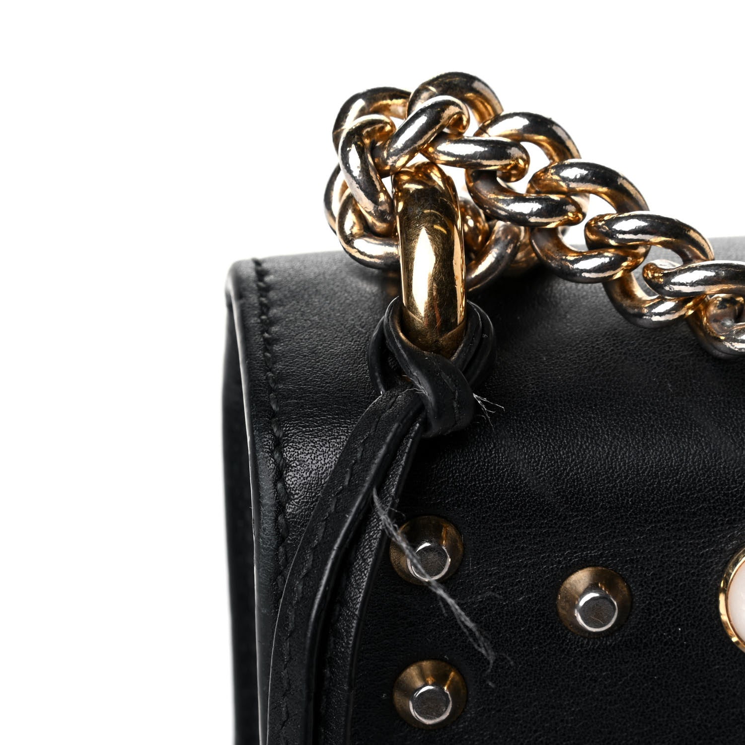 Gucci Calfskin Studded Small Padlock Shoulder Bag Black 7 of 7
