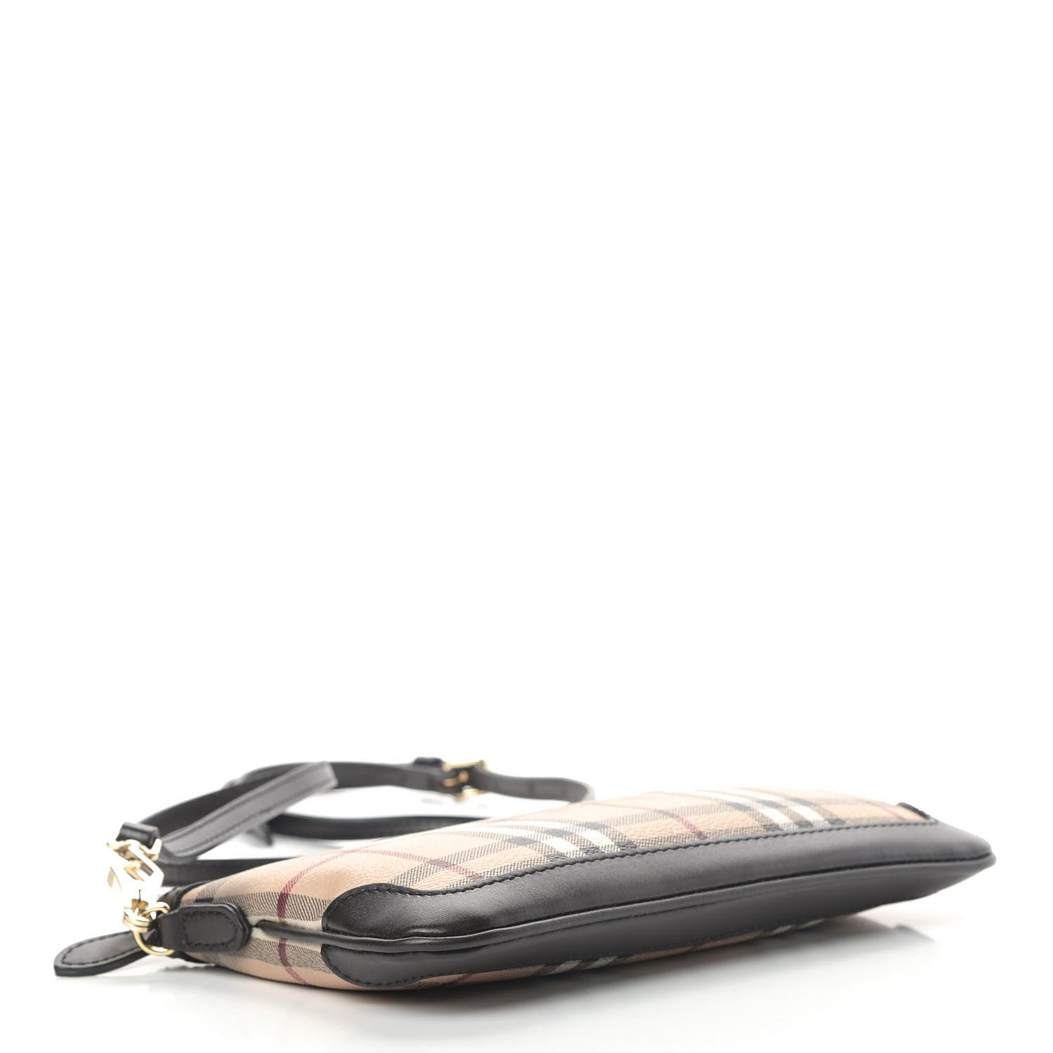 Burberry Haymarket Check Small Peyton Crossbody Clutch Bag Black 4 of 9