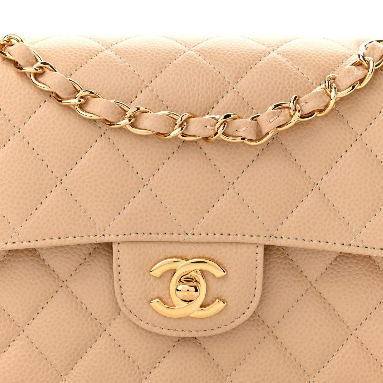 Chanel Caviar Quilted Small Double Flap Beige 8 of 11