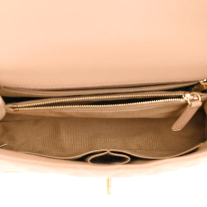 Chanel Caviar Lizard Embossed Quilted Small Coco Handle Flap Beige 5 of 11