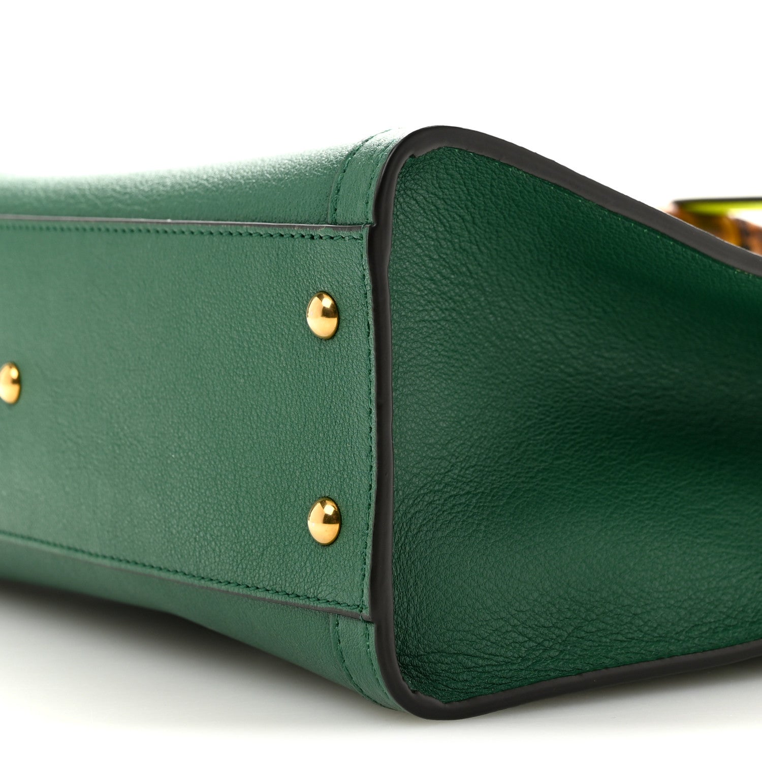 Gucci Wonka Grain Calfskin Small Diana Tote Bag Green Yellow Fluo 10 of 13