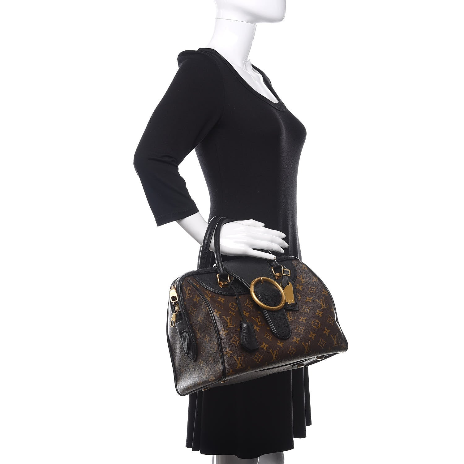 Louis Vuitton Monogram Golden Arrow Speedy Black 2 of 10