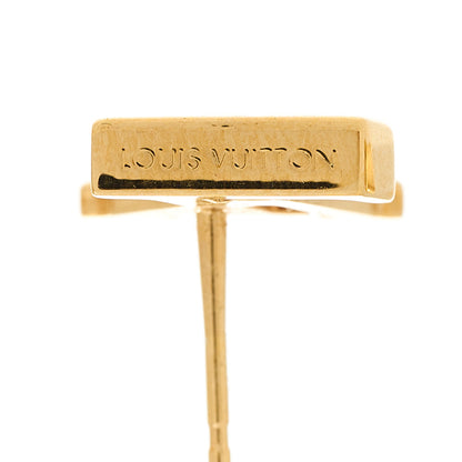 Louis Vuitton Metal LV Iconic Earrings Gold 4 of 4