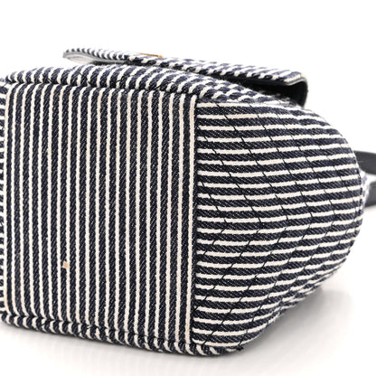 Saint Laurent Canvas Striped Nano Joe Bucket Bag Deep Marine Cream 9 of 9