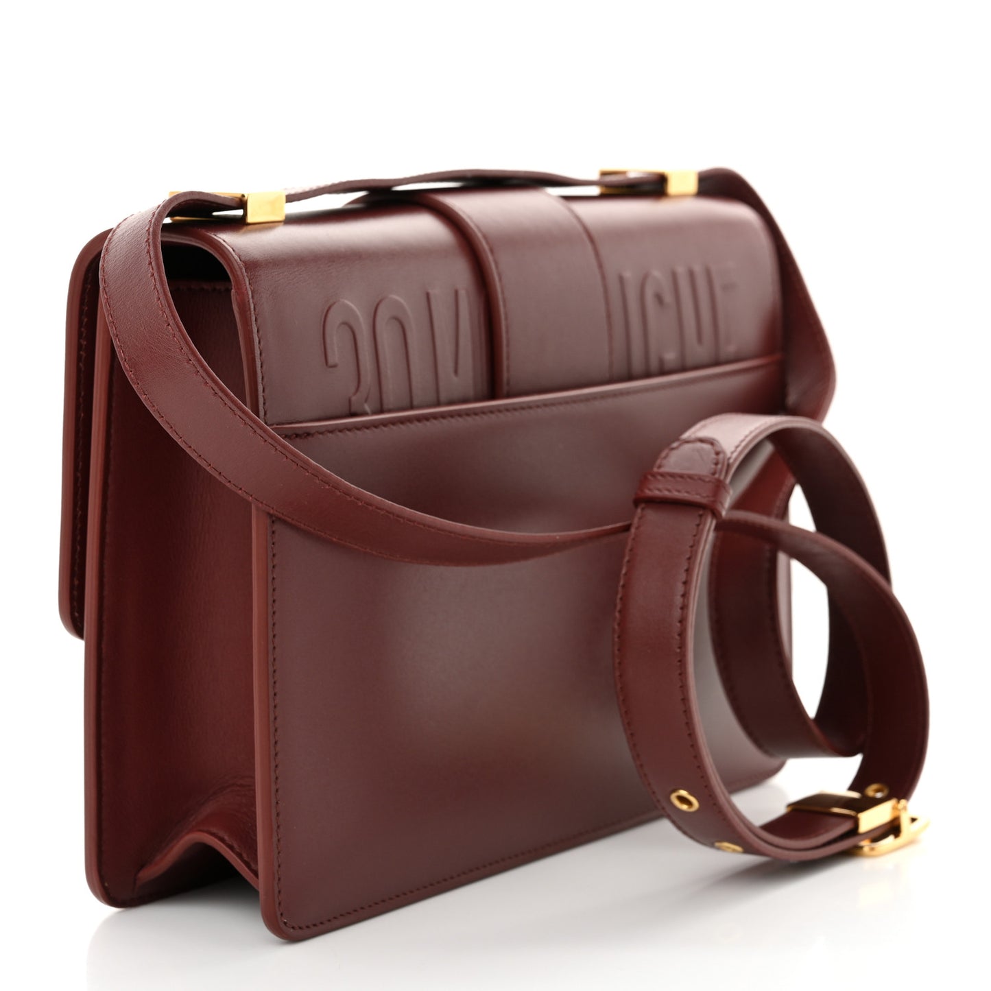 Smooth Calfskin 30 Montaigne Flap Bag Burgundy