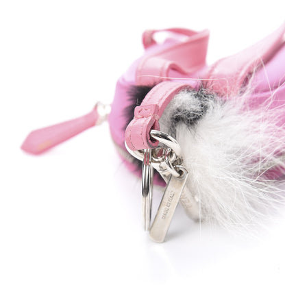 Fendi Nylon Shiny Nappa Nutria Fox Fur Monster Eyes Mini Backpack Charm Lollypop Rosa Fluo Multicolor 6 of 6