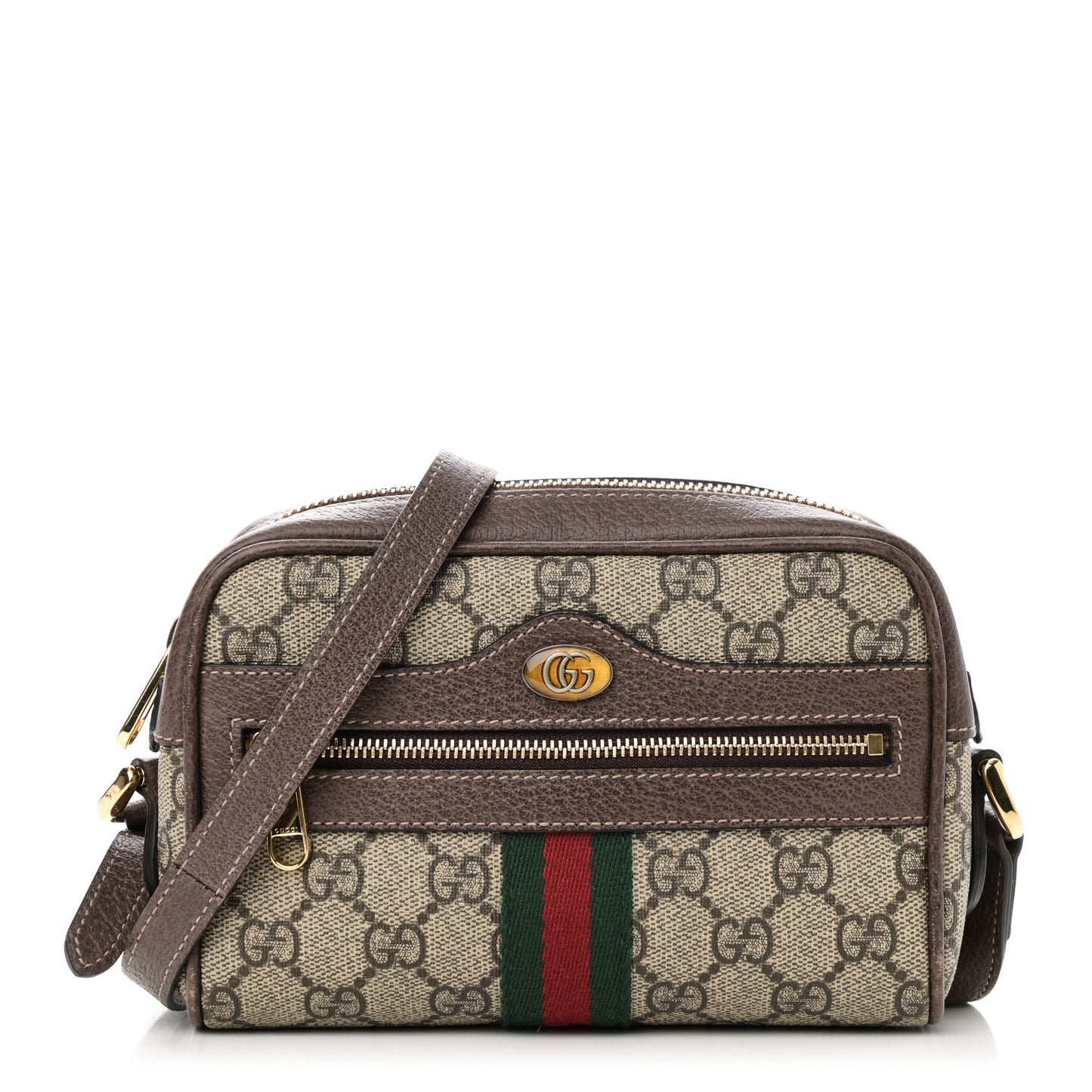 GG Supreme Monogram Web Mini Ophidia Shoulder Bag Brown