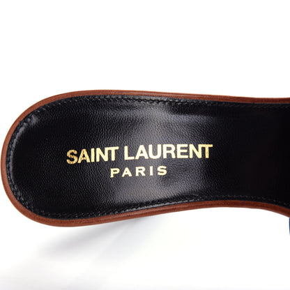 Saint Laurent Calfskin Tribute 85 Slide Sandals 35.5 Amber 8 of 11
