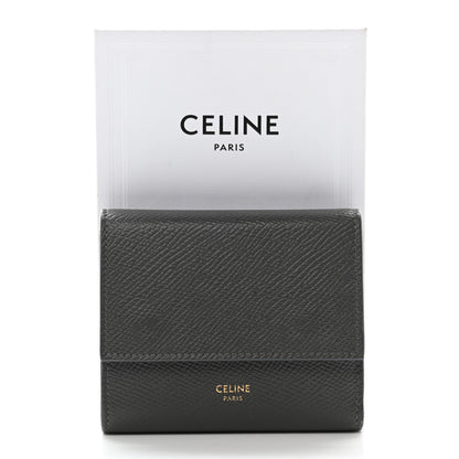 Celine Grained Calfskin Small Tri-Fold Wallet Grey 15 of 15