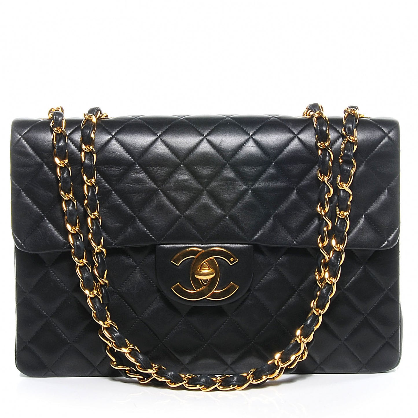 Lambskin XL Jumbo Flap Black