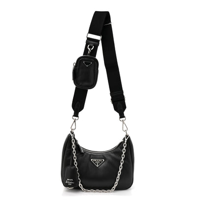 Prada Nappa Soft Padded Re-Edition 2005 Shoulder Bag Black 1 of 11