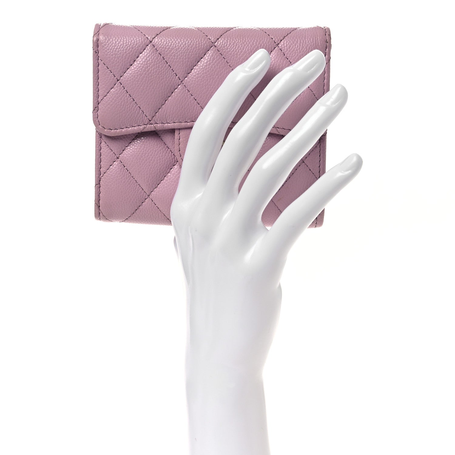 Chanel Caviar Quilted Compact Flap Wallet Light Pink 2 of 12