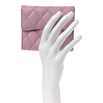 Chanel Caviar Quilted Compact Flap Wallet Light Pink 2 of 12