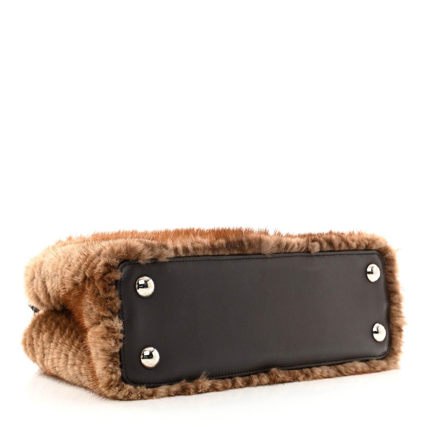 Louis Vuitton Mink Fur Capucines MM Dark Brown 4 of 9