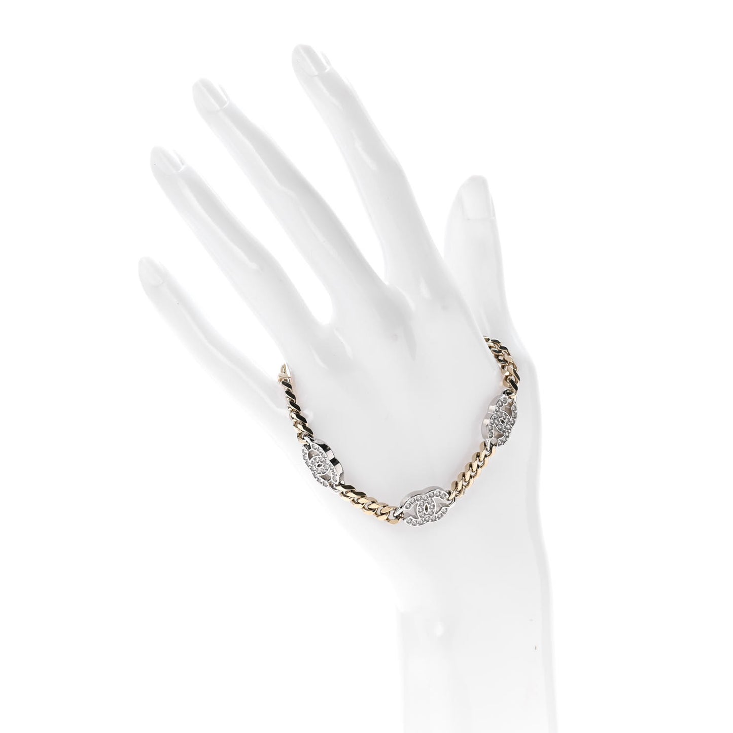 Crystal CC Chain Bracelet Gold Silver