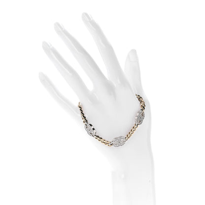 Chanel Crystal CC Chain Bracelet Gold Silver 2 of 4