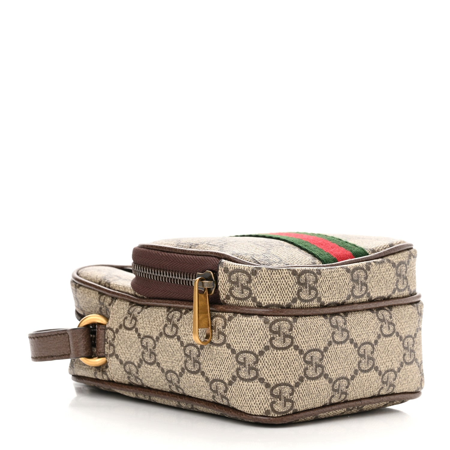 Gucci GG Supreme Monogram Web Mini Ophidia Double Zip Messenger Bag Beige New Acero 4 of 10