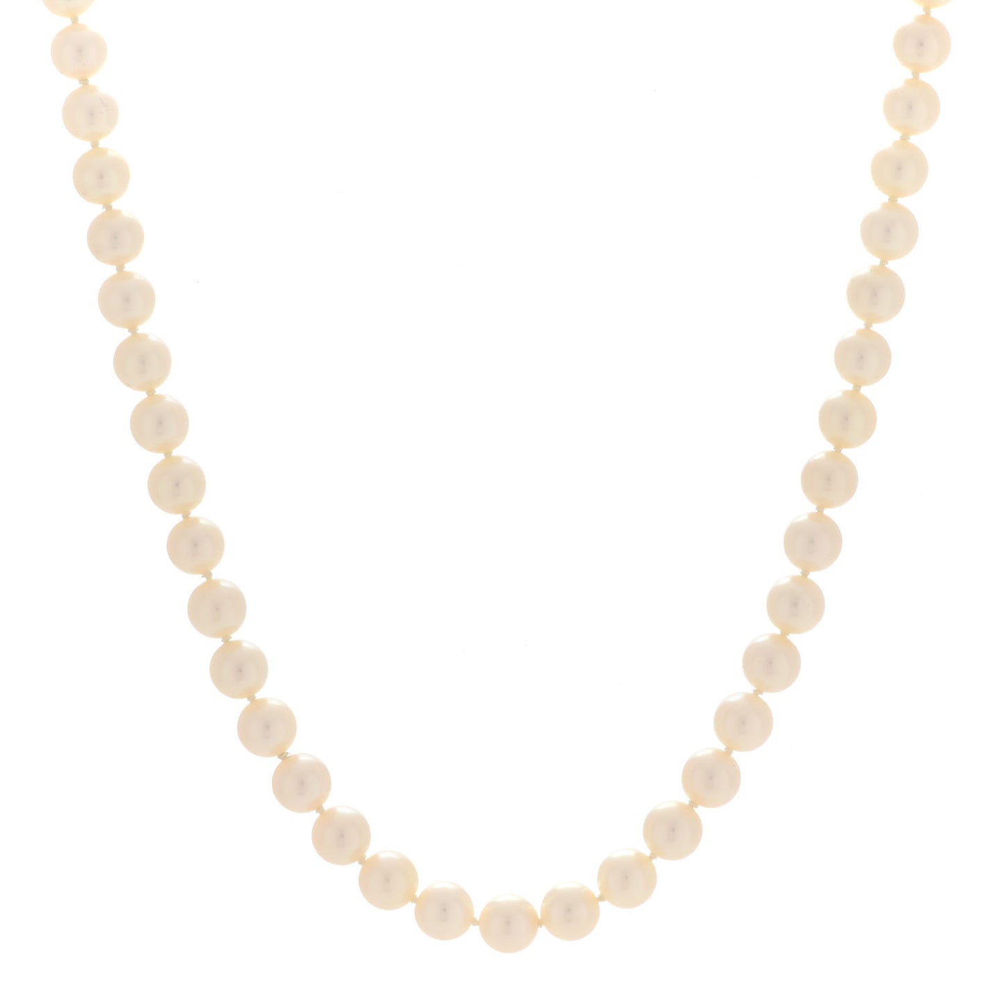 18K White Gold Akoya Pearl 6-6.5mm Strand Necklace 16"